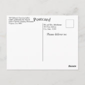 ヴィンテージ50有名な先住民アメリカインディアン将軍 ポストカード (裏面)