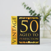 ヴィンテージ50歳の誕生日パーティーへの招待 招待状 (スタンド正面)