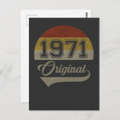 ヴィンテージ50歳誕生日オリジナル1971年男女ギフト ポストカード (正面/裏面)