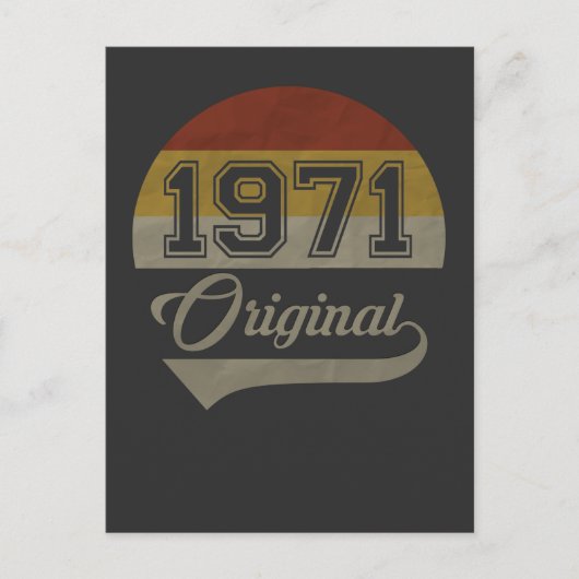 ヴィンテージ50歳誕生日オリジナル1971年男女ギフト ポストカード (正面)