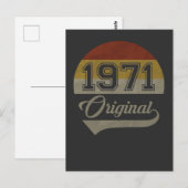 ヴィンテージ50歳誕生日オリジナル1971年男性女性ギフト ポストカード (正面/裏面)