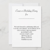 ヴィンテージ50歳誕生日ワインブラックゴールド風船2 招待状 (裏面)