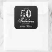 ヴィンテージ50番目の誕生日カスタマイズ可能ステッカー スクエアシール (バッグ)