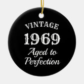 ヴィンテージ50誕生日クリスマスツリーオーナメント セラミックオーナメント (正面)