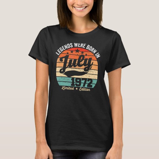 ヴィンテージ50誕生日レジェンド生まれは7月19日 Tシャツ (正面)