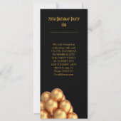 ヴィンテージ50誕生日レッドワインブラック金ゴールドシルバー 招待状 (裏面)