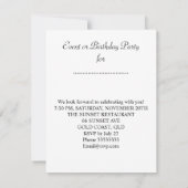 ヴィンテージ50誕生日ワインブラック金ゴールドバルーン 招待状 (裏面)