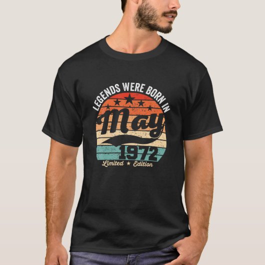 ヴィンテージ50誕生日伝説は197生まれ年5月だった Tシャツ (正面)