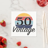 ヴィンテージ50誕生日夕日 スタンダードカクテルナプキン (インサイチュ)