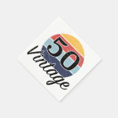 ヴィンテージ50誕生日夕日 スタンダードカクテルナプキン (角)