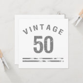 ヴィンテージ50誕生日 カード (正面/裏面インサイチュ)