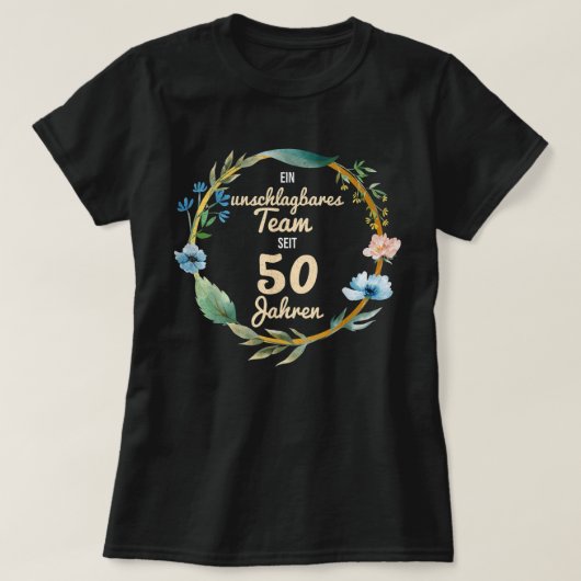 ヴィンテージ50金ゴールド結婚記念日ゴールデンウェッディ Tシャツ (デザイン正面)