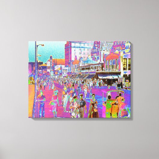 ヴィンテージ50sアトランティックシティボードウォークレトロポパーツ キャンバスプリント (正面)
