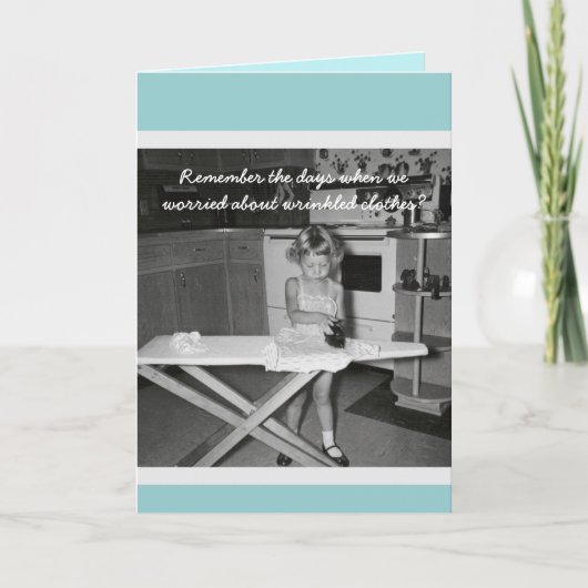 ヴィンテージ'50sガールアイロンハッピーバースデー カード (正面)