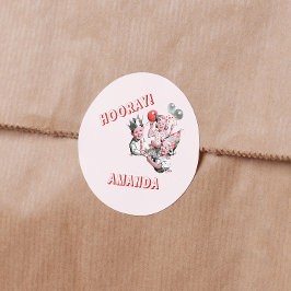 ヴィンテージ50sクラシックシンプル誕生日名 ラウンドシール