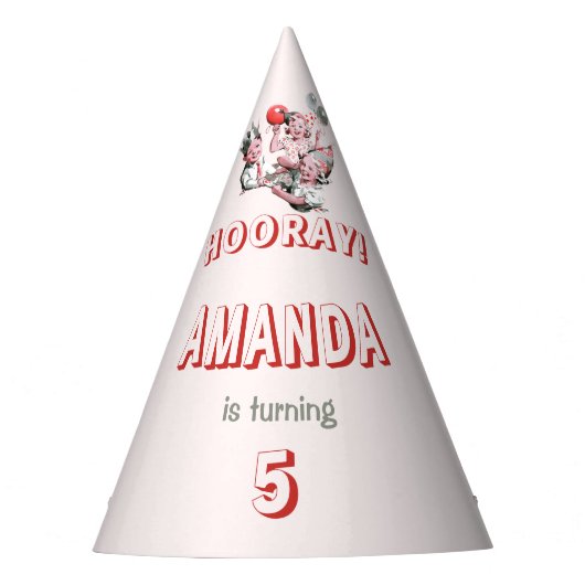 ヴィンテージ50sクラシックシンプル誕生日 パーティーハット (正面)