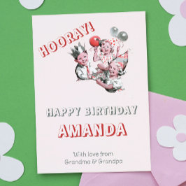 ヴィンテージ50sクラシックハッピーバースデーシンプルグリーティング カード