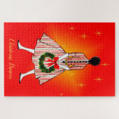 ヴィンテージ50sクリスマスガールラージパズル ジグソーパズル (横)