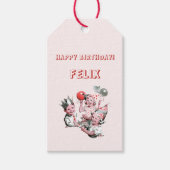 ヴィンテージ50sハッピーバースデー子パーティー名 ギフトタグ (正面)