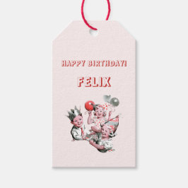 ヴィンテージ50sハッピーバースデー子パーティー名 ギフトタグ