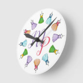 ヴィンテージ50sプロムパーティードレスファッショニスタイニシャル ラウンド壁時計 (傾斜)