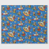ヴィンテージ50sロケットおよび空飛ぶ円盤の子供 ラッピングペーパー (フラット)