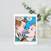 ヴィンテージ50sロマンチックな漫画パネ得ルアビッグキス ポストカード (スタンド正面)
