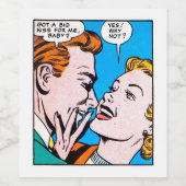 ヴィンテージ50sロマンチックな漫画パネ得ルアビッグキス ワインラベル (シングルラベル)