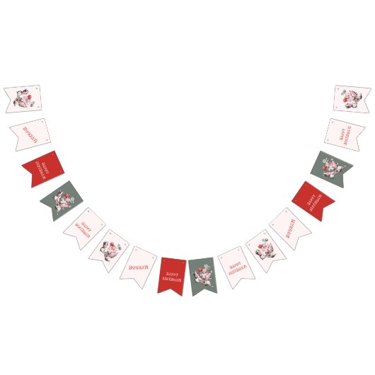 ヴィンテージ50s子供の誕生日パーティーHooray! バンティングフラッグ (全)