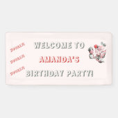 ヴィンテージ50s子供の誕生日ホテルへようこそ 横断幕 (横)