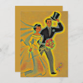 ヴィンテージ50thゴールデンアニバーサリー招待状招待状 招待状 (正面/裏面)