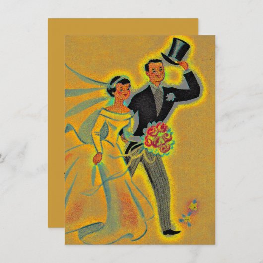 ヴィンテージ50thゴールデンアニバーサリー招待状招待状 招待状 (正面/裏面)