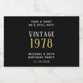 ヴィンテージ50thバースデーパーティー好意ブラック リキュールボトルラベル (シングルラベル)