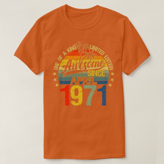 ヴィンテージ51歳1971年4月デコレーション51st B Tシャツ (デザイン正面)