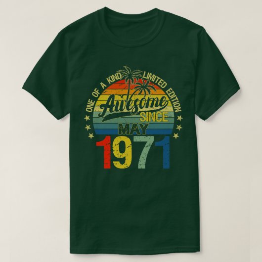 ヴィンテージ51歳1971年5月飾り51Bir Tシャツ (デザイン正面)