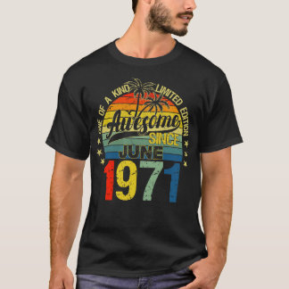 ヴィンテージ51歳1971年6月飾り51Bi Tシャツ