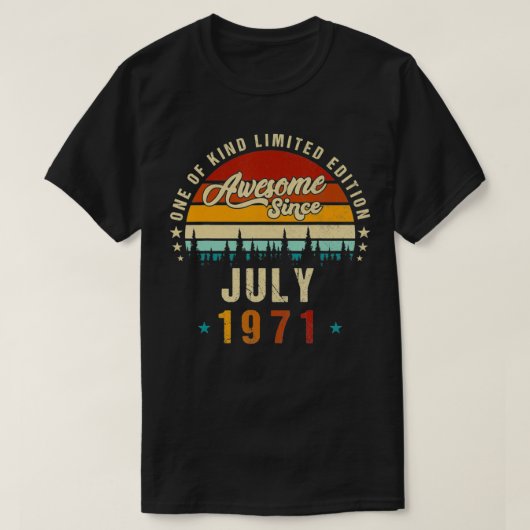 ヴィンテージ51誕生日1971素晴らし年7月以来の叙事詩 Tシャツ (デザイン正面)