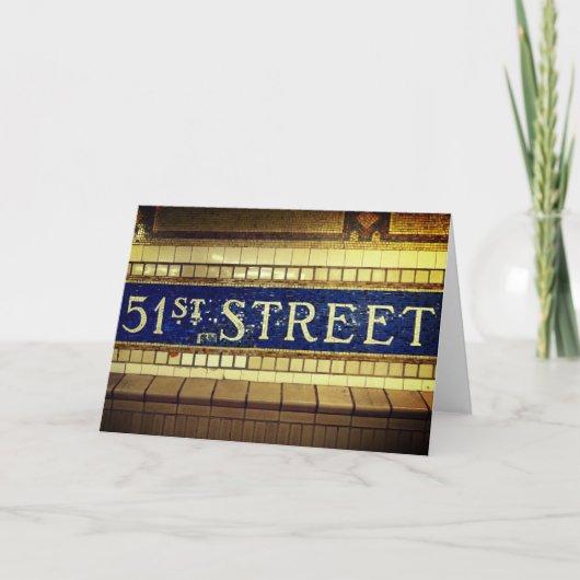 ヴィンテージ51通り，マンハッタン， NYC サンキューカード (正面)