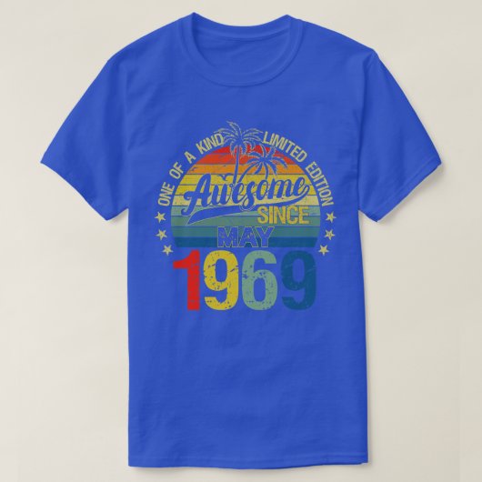 ヴィンテージ53歳1969年5月飾り53Bir Tシャツ (デザイン正面)