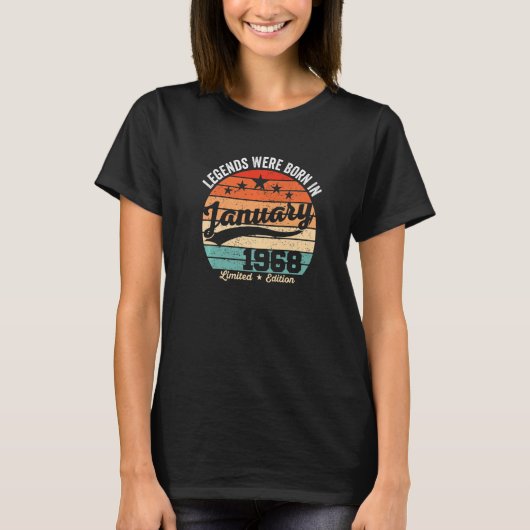 ヴィンテージ55誕生日レジェンドは生まれ1月だった Tシャツ (正面)