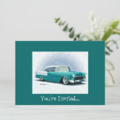 ヴィンテージ'56シボイティール(緑がかった色)誕生日招待状 招待状 (スタンド正面)