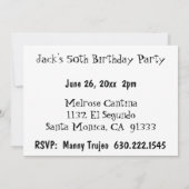 ヴィンテージ'56シボイティール(緑がかった色)誕生日招待状 招待状 (裏面)