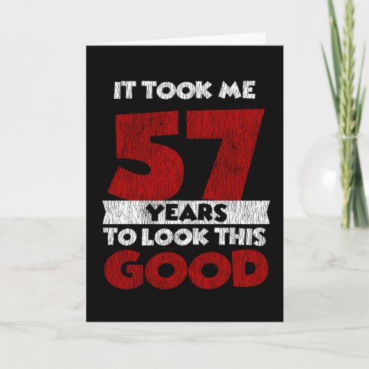 ヴィンテージ57歳 おもしろい 57歳の誕生日プレゼント カード (正面)