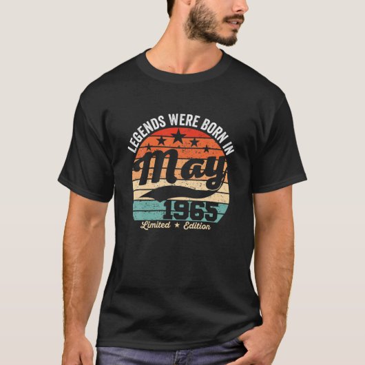 ヴィンテージ57番目の誕生日レジェンド生まれは196年5月だった Tシャツ (正面)