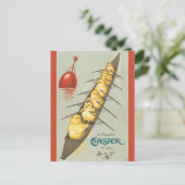 ヴィンテージ6羽の雛をボート復活祭 ポストカード (スタンド正面)