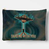 ヴィンテージ60のスタイル受け飛んでいる皿 アクセサリーポーチ (正面)