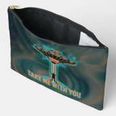 ヴィンテージ60のスタイル受け飛んでいる皿 アクセサリーポーチ (見開き)