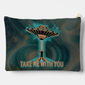 ヴィンテージ60のスタイル受け飛んでいる皿 アクセサリーポーチ (裏面)