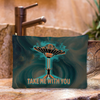 ヴィンテージ60のスタイル受け飛んでいる皿 アクセサリーポーチ