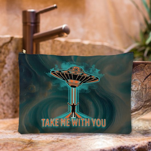 ヴィンテージ60のスタイル受け飛んでいる皿 アクセサリーポーチ